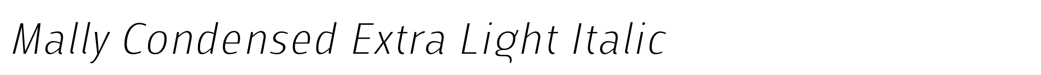 Mally Condensed Extra Light Italic image